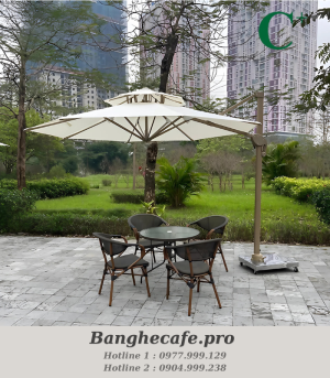 Ô dù hợp kim nhôm tròn 3m màu trắng