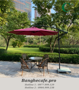 Ô dù lệch tâm tròn 3m màu đỏ